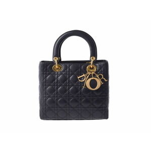 Christian Dior Lady Cannage Black Calfskin